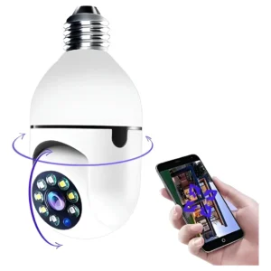 Foco Cámara Motorizada Seguridad Luz Ip Hd Wifi Ysx Lite E27 Color Blanco