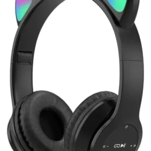Auricular Inalámbrico Orejas De Gato Niños Bluetooth Negro