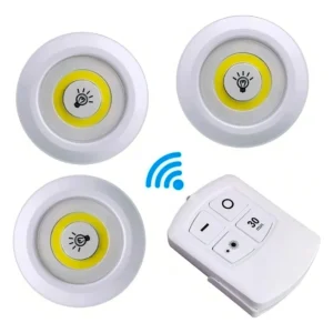 Set 3 Luces Led Inalámbricas Control Remoto Blanco Calido